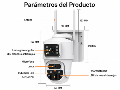 Cámara Solar 4G Doble Lente Autoseguimiento