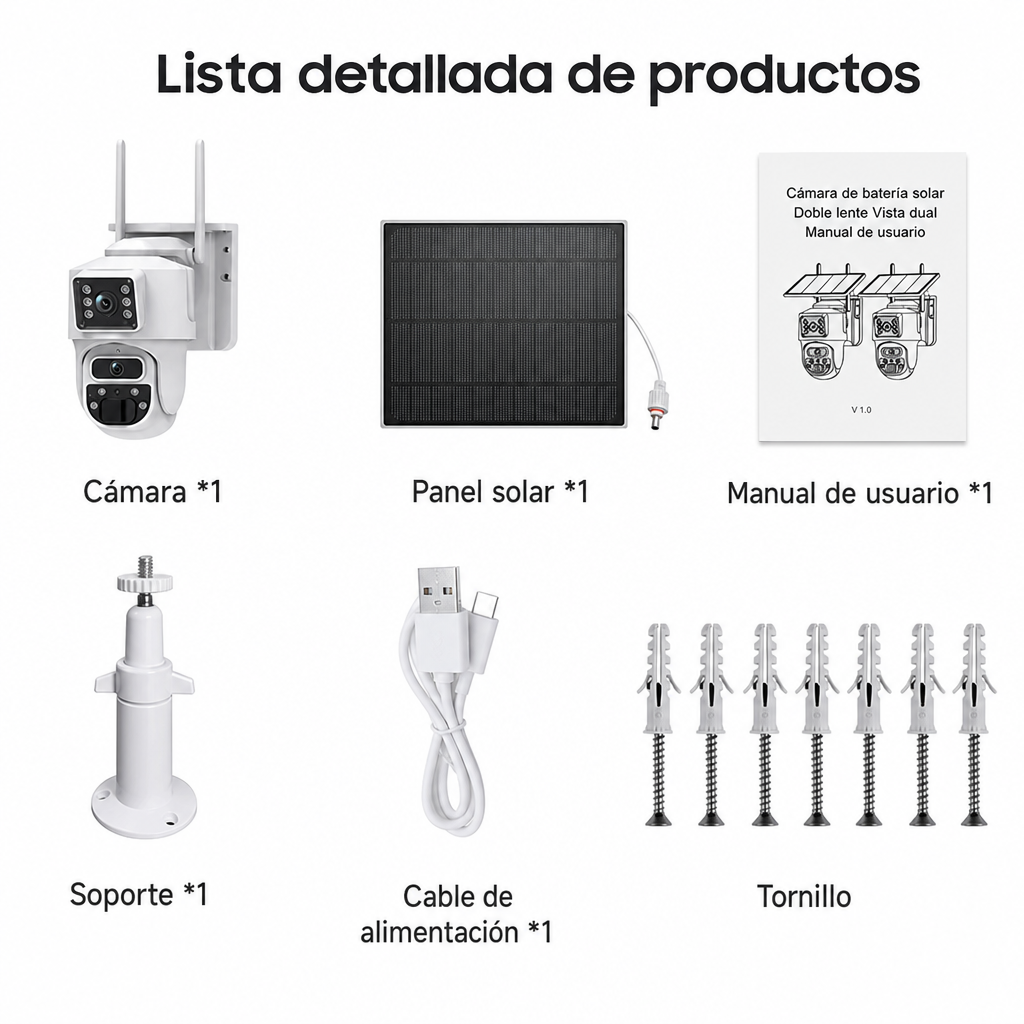 Cámara Solar 4G Doble Lente Autoseguimiento